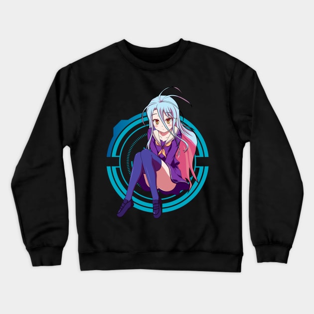 No Game No Life - Shiro Crewneck Sweatshirt by Hala Art